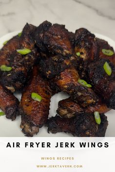 How to make air fryer jerk wings. Perfect Super Bowl appetizer! Air Fryer Jerk Chicken, Jamaican Recipe, Jerk Chicken Wings, Jamaican Jerk Chicken, Cuban Food