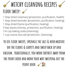 Witchy Mop Water, Witchcraft Cleaning House, Basil Floor Wash Spell, Cleaning Spells Home, Spiritual Cleaning Home, Cleaning Ritual Witch, Cleanse Negative Energy Home, Witchy Cleaning Home