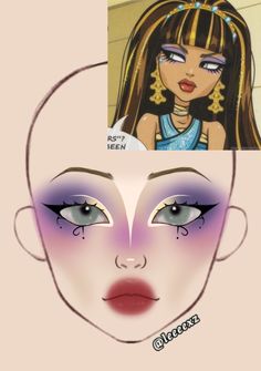 Monster High Face Paint, Monster High Makeup Looks, Cleo Denile Monster High, Monster High Inspired Outfits, Crazy Makeup Looks, Fun Eyeshadow Looks, Makeup Looks For Halloween, Fun Eyeshadow