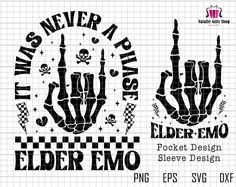 two black and white designs with the words, i'm never afraid to die emo