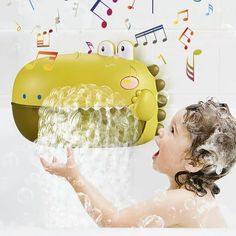 Bath Toys,Toddler Bath Bubble Machine, Bathtub Toy Dinosaur, Bubble Maker With 12 Songs, Bathtime Shower Bath Wall Toy For Boys Girls Features: 360 Skin-friendly Polishing Process - safe bubble bath for kids! Your bath toy is made of ABS ,IP6 water-proof level,and 360 no edges and corners design, no need to worry about your baby will be injured. 2 Modes - with music/silent mode Press once to open bubble and music at the same time;Press again to stop music only; Press three times to stop bubble,i Bubble Bath Soap, Kids Bath Toys, Bath Toys For Toddlers, Toddler Birthday Gifts, Toddler Bath, Bathtub Toys, Bubble Maker, Baby Bathroom, Toddler Christmas Gifts