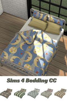 the bed is made up and ready to be used in sims 4 bedding cc