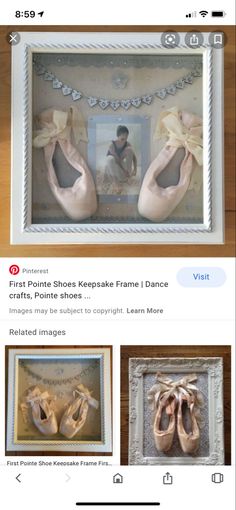 an instagram page with two ballet shoes on it