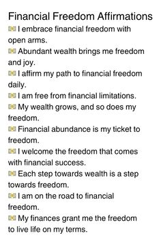 an image of financial affirmations