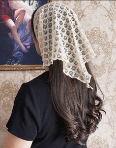 Pagan Veiling Aesthetic, Hair Veiling Spiritual, Catholic Head Covering, Women Head Coverings, Veiling Outfits, Head Covering Styles, Veiling Styles, Christian Veil, Mass Outfit