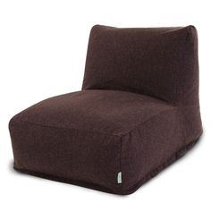 the bean bag chair is made from dark brown fabric