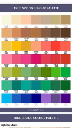 the color scheme for true spring colors