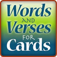 the words and verses for cards are shown in blue, green, and yellow