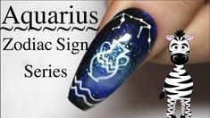 Aquarius Nails Art Zodiac Signs, Aquarius Inspired Nails, Zodiac Nails Designs Aquarius