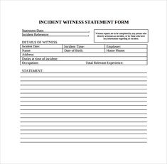 the incident statement form is shown in this document, it shows an image of what happens are