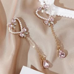 This Unique Pair Is A Wonderful Addition To Your Wardrobe And Your Style; Sure To Get Lots Of Compliments! Gshmvm00t000her Pink Gold Jewelry, Pink Heart Earrings, Body Accessories, Pretty Jewelry Necklaces, Key Jewelry, Pinterest Ideas, Choker Style, Makeup Designs, Rose Gold Jewelry