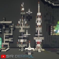 an image of a futuristic city made out of legos and other items, with the words sir derpoll above it