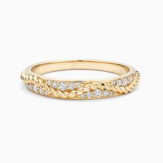 In a world of overcomplicated jewelry pieces, the Diamond Pavé Ring with Twisted Gold offers an air of effortless sophistication. High-end recycled gold is twisted artfully by Ecksand's masterful craftspeople and accented by a brilliant diamond pavé to create an irresistible, eye-catching piece. Accent diamonds: 0.10+ ctw, VS2+/F+ Setting: Grain setting Luxury Yellow Gold Jewelry With A Modern Twist, Printable Ring Size Chart, Gold Pendent, Twisted Ring, Jewellery Design Sketches, Pave Diamond Ring, Types Of Diamonds, Twist Ring, 18k Yellow Gold Ring