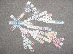 several dominos arranged in the shape of a circle