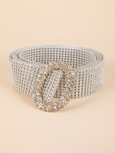 Silver Glamorous   Aluminum Alloy  Metal Belt Embellished   Women Accessories Vacation Accessories, Rhinestone Belt, Estilo Hip Hop, Metal Belt, Chain Belt, Beauty Items, Classic Dress, Silver Rhinestone, Trendy Fashion Women