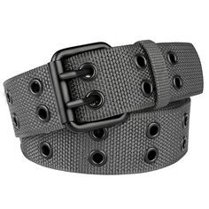 PRICES MAY VARY. Easy to size fit. Double prong belt with two holes throughout the length of the belt. You can easy to wear it for any size because there are so many holes on it. All black color looks fashion and trendy, it worked with any outfit, casual or work. It is a great gift for him or her. Indestructible quality solid buckle. The prong and buckles are specially thickened, and its double holes row design helps to keep the pants very secure. You can use it every day to hold up your pants. Double Grommet Belt, Grommet Belt, Plus Size Mens, Nice Belts, Belts For Men, Tactical Belt, Branded Belts, Leather Belts, Outfit Casual