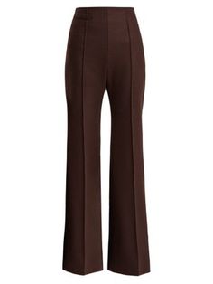 High-rise peg-leg trousers | Etro | MATCHESFASHION.COM US Brown Trousers Women, Dark Brown Trousers Outfit, Dark Brown Trousers, Brown Trousers Outfit, All Brown Outfit, Peg Leg Trousers, Taylor Swift Inspired, High Waisted Dress Pants