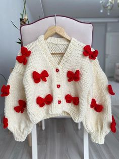 Crochet Potato, Cottagecore Fashion, Cute Cardigans, Vintage Ribbon, White Sweater, Cute Sweaters, Sweater Design