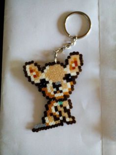 a keychain made to look like an animal crossing game character