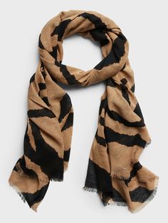 Accent your look with this soft scarf, crafted in a lightweight blend of cotton, hemp, and viscose so you can layer it through the seasons.  Length: 72" (183cm) Width: 28" (71cm) Casual Spring Scarves, Brown Cotton Scarves For Fall, Casual Cotton Scarves For Fall, Trendy Brown Scarf For Spring, Linocut Art, Soft Scarf, The Seasons, Linocut, Plaid Scarf