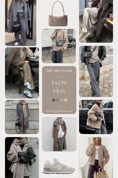 Taupe Fall Outfits, Tan And Gray Outfit, Muted Colors Outfit, Taupe Cardigan Outfit, Taupe Clothes, Fall2024 Fashion, Taupe Outfit, Tan Shades, 2023 Fall Fashion