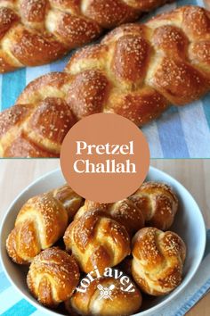 pretzel challah in a bowl on a table