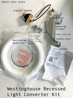 the wiring and accessories needed to install this light converter kit are in plastic bags