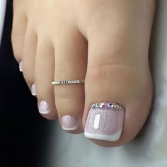 Unhas dos Pés Decoradas Simples e LINDÍSSIMAS! French Toe Nails, Glitter Toe Nails, French Pedicure