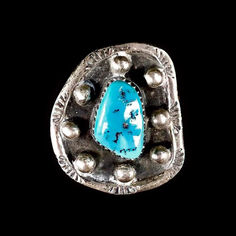 Collectable ring circa 1970s. Measures 1 1/4" tall  Weight 15.9 grams  Size 11 1/4 Available at my Etsy Shop Far-Rider-West.com   #westerngifts #cowboy #nativeamerican #indianjewelry #mensring #turquoisering #vintagerings #Navajojewelry #turquoisejewelry #giftformen #handmadeartisan