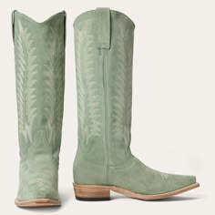 Aqua Stetson Cowgirl Boots, Cowboy Boots Tecovas, Sage Green Cowboy Boots, Designer Cowboy Boots, Mint Green Boots, Fancy Cowboy Boots, Light Blue Cowgirl Boots, Unique Cowboy Boots, Fall Coastal Cowgirl