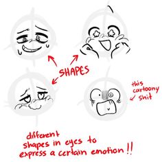 different shapes in eyes to express a crain emotion, and then share it with others