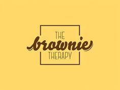 the brownie therapy logo on a yellow background