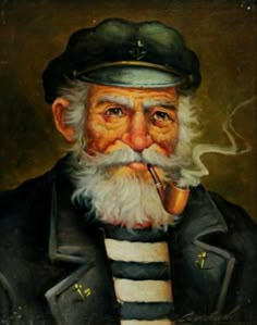 Old Man Portrait, Nautical Artwork, Old Fisherman, Maritime Art, Sea Captain, Classic Paintings, Male Portrait, Vintage Pictures, Old Art