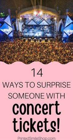 Fun and easy ways to surprise someone with concert tickets for any occasion! How to surprise someone with concert tickets using our printable concert ticket gift template - edit and print in just minutes! How To Gift Sports Tickets, Concert Ticket Suprise Ideas, Fun Ways To Gift Concert Tickets, Ways To Give Concert Tickets As A Gift, Concert Surprise Ideas, How To Surprise Someone With Concert Tickets, Concert Gift Surprise Ticket, Nfl Tickets Surprise Ideas, Skz Concert Signs