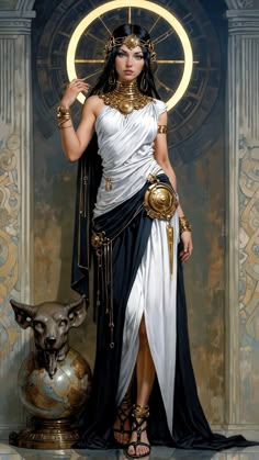 a painting of a woman dressed in ancient greek clothing