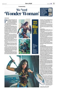 the front page of an article about wonder woman