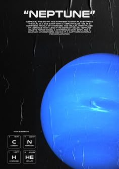 This is a poster of the planet Neptune Planet Graphic Design, Space Design Graphic, Space Graphic Design, Neptune Planet, Space Posters, Dark Planet, Space Prints, Space Enthusiast, Law School Inspiration