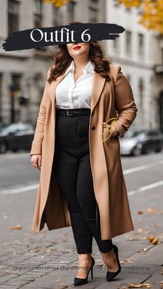 Inspirate en estos lindos outfits otoñales ❤️ creados especialmente para chicas curvy #modafemenina #chicascurvy #outfits #outfitsotoño #otoño Autumn Work Outfits Women Plus Size, Winter Plus Size Outfits Work, Curvy Winter Outfits Plus Size, Plus Size Winter Outfits For Work, Classy Plus Size Outfits, Autumn Outfits Curvy