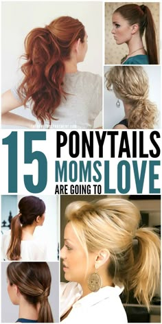 Cute Ponytails, Simple Ponytails, Mom Hairstyles, Easy Hair, Love Hair, Great Hair, Hair Dos, Ponytail Hairstyles, Hair Day