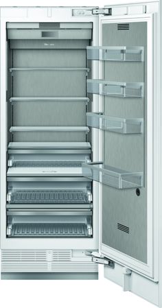 an open refrigerator with its doors wide open