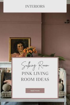 pink living room with text overlaying the image saying, spring room pink living room ideas