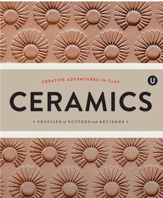 an advertisement for ceramics with sunflowers on it and the words ceramics written in black