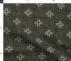 an image of a fabric with crosses on it and the measurements for each piece in front