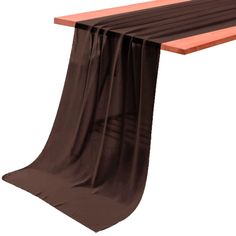 a wooden bench with black fabric hanging from it's sides, on a white background