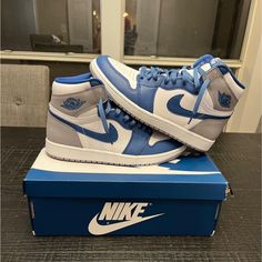 Lightly Worn, With Box, Will Include A Pair Of Brand New Crease Cards If Wanted! Nike Jordan Blue, Nike Shoes Jordan, Shoes Jordan 1, Nike Shoes Women Fashion, Pretty Sneakers, Shoes Wallpaper, Air Jordans Women, Nike Fashion Shoes, Blue Jordans