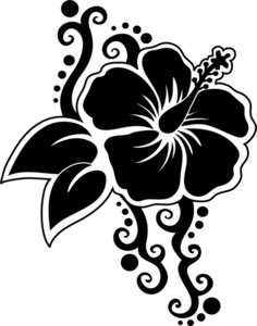 a black and white drawing of a flower