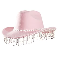 PRICES MAY VARY. 🌟【Lightweight and Comfortable】The felt hat is made of polyester (35%) and cotton (65%). It is made of high quality felt material and has excellent breathability, providing more comfort for all-day wear. 🌟【Specification】The inner circumference of this Cowboy hat is 23 inches, which is suitable for most adult men and women. A small adjustable draw cord is built into the sweatband to make it more suitable for your head. Our Cowboy hat has a brim about 3 inches wide, which can pro Coeboy Hat, Pink Space Cowgirl Costume, Pink Cowgirl Aesthetic Outfit, Pink Cowboy Hat Aesthetic Party, Pink Glitter Cowboy Hat, Pink Sparkly Cowboy Hat, Pink Fuzzy Cowgirl Hat, Cheap Pink Brimmed Cowboy Hat