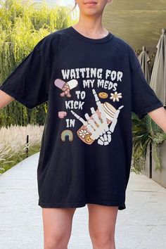 Funny Mental Health Shirt Waiting for My Meds Tee Depression Gift Anti Depressants PTSD Anxiety Bipolar Disorder Borderline Personality ADHD - Etsy Anti Depressants, Funny Mental Health, Borderline Personality, Diy Projects, Adult Outfits, Bathing Beauties, Tops & Tees, Top Outfits, Health