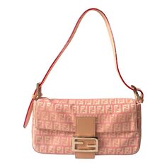 Fendi Baguette Light Pink Zucchino Print Monogram These are professional photos of the actual bag offered by Luxbags. CONDITION: Good condition This preloved item shows very good condition on the exterior, however has medium level of stains on the inside. The hardware on the front buckle shows scratches. Some stains on the interior. DETAILS Model: Fendi Baguette Size: Medium Dimensions: Width 25cm x Height 15cm x Depth 5cm Exterior Material: Canvas Exterior Color: Pink Strap: Beige Leather Hardware Color: Gold Lining: Pink Nylon Pink Fendi, Red Caviar, Chanel Chevron, Fendi Bag, Professional Photos, Fendi Baguette, Green Bag, Flap Bag, Interior Details