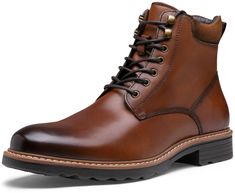 PRICES MAY VARY. DISTINCTIVE STYLE: Elevate your wardrobe with our dress boots for men, featuring a gradient-colored retro toe and contrasting stitching that adds a modern flair to the classic men's chukka boots design. Perfect for the contemporary man who values both style and sophistication. OPTIMAL COMFORT: Experience unparalleled comfort with our mens casual boots, designed with a padded collar that gently cushions your ankles. The breathable full-grain leather uppers keep your feet dry and Mens Casual Boots, Dress Boots For Men, Men's Dress Boots, Brown Dress Boots, Leather Boots For Men, Mens Dress Boots, Contrasting Stitching, Mens Boots Casual, Chukka Boots Men